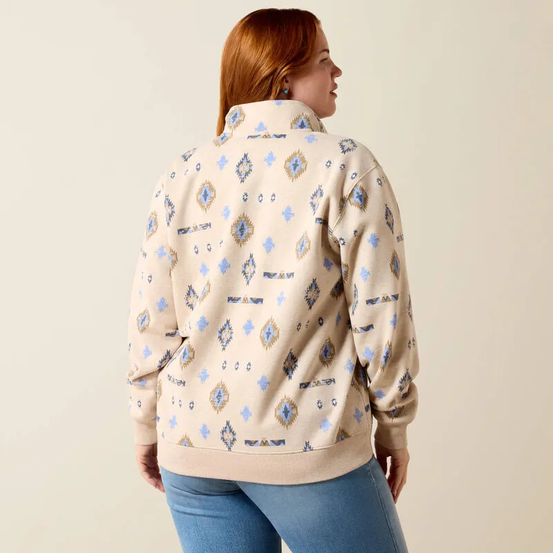 Ariat Sapphire 1/2 Zip Sweatshirt - Oatmeal Heather-1