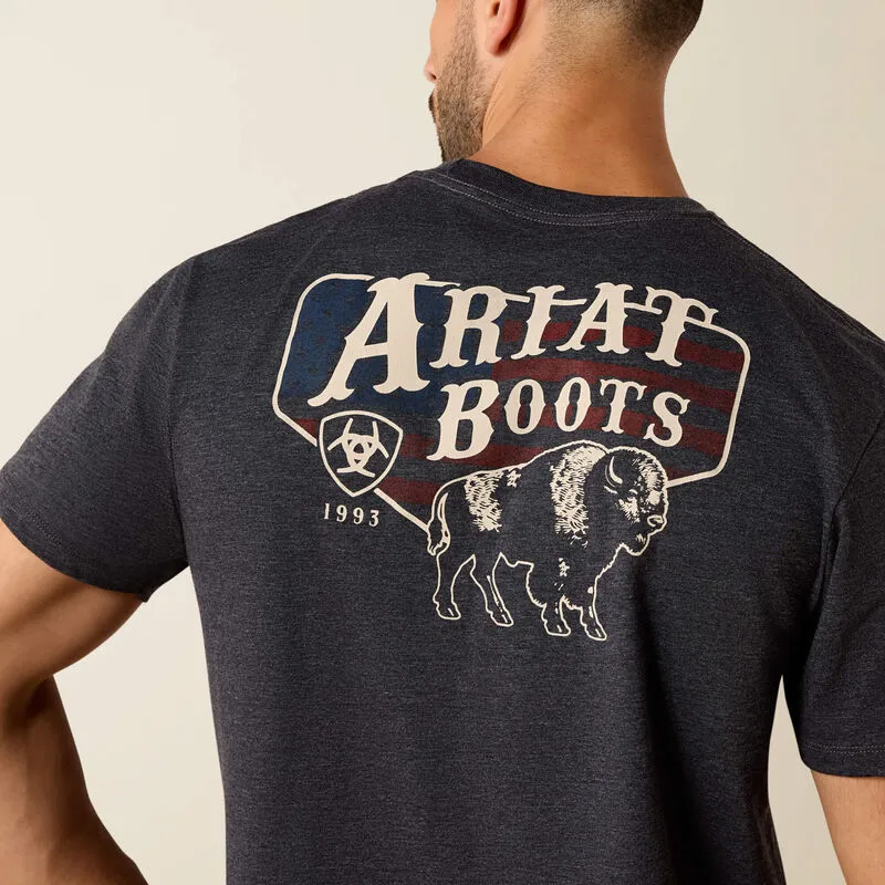 Ariat American Bison Classic Fit T-Shirt - Charcoal Heather-3
