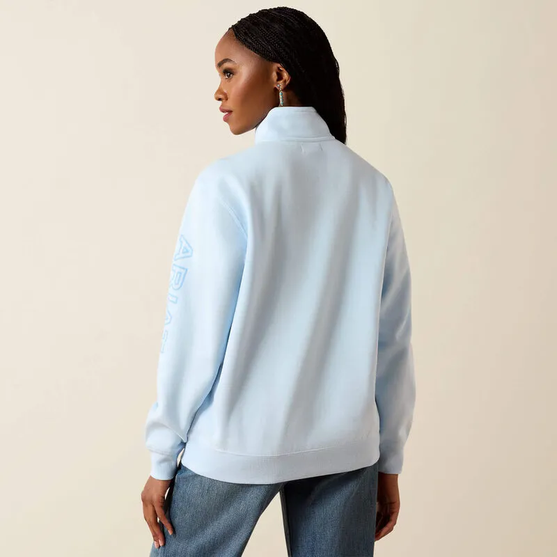 Ariat Foundation Logo 1/2 Zip Sweatshirt - Nantucket Breeze-1