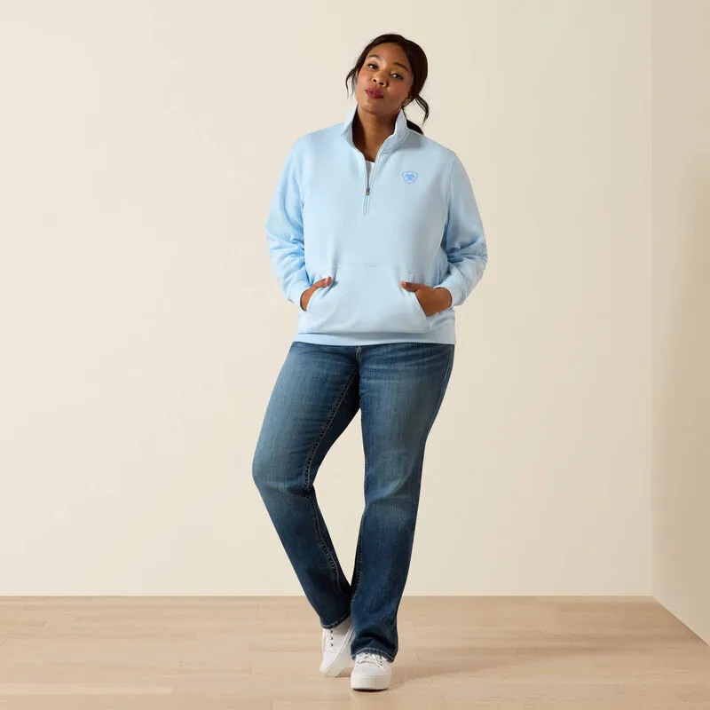 Ariat Foundation Logo 1/2 Zip Sweatshirt - Nantucket Breeze-5