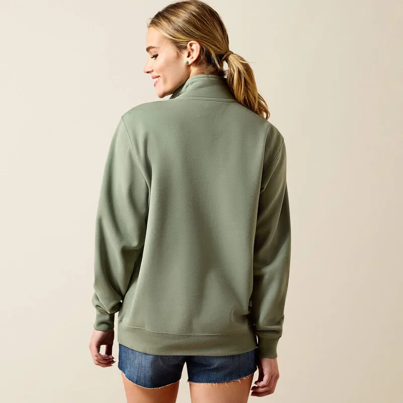 Ariat Foundation Logo 1/2 Zip Sweatshirt - Sea Spray-5