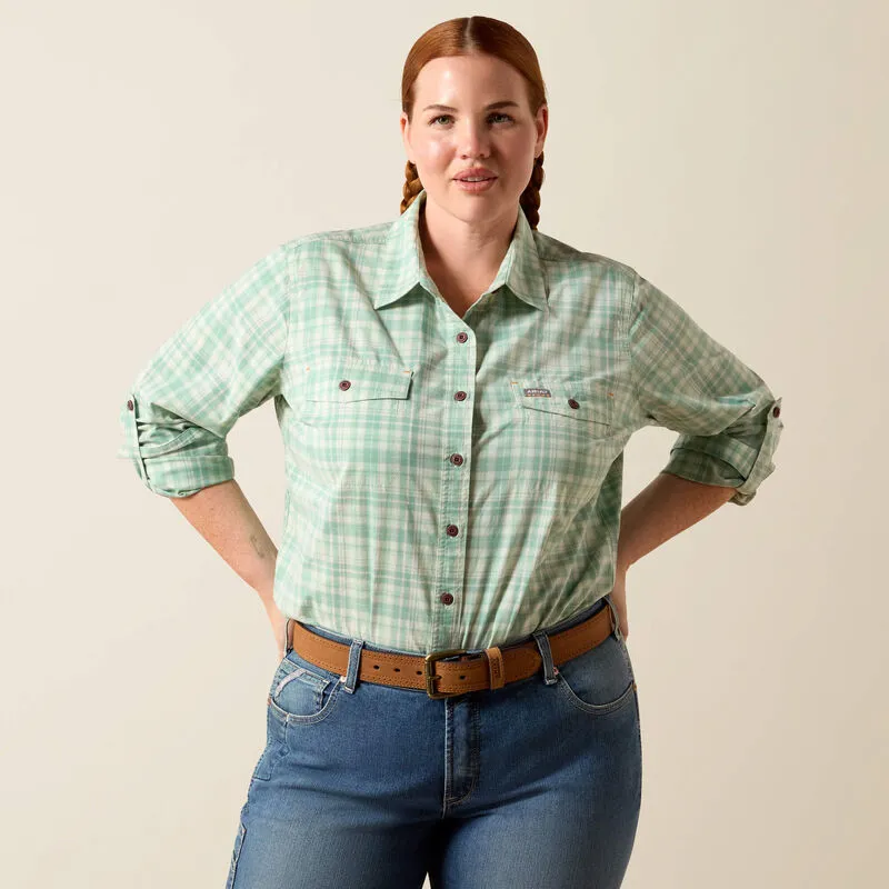 Ariat Rebar Made Tough DuraStretch Work Shirt - Clearly Aqua-3