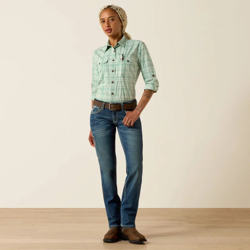 Ariat Rebar Made Tough DuraStretch Work Shirt - Clearly Aqua-2