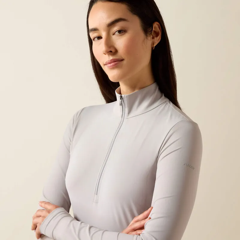 Ariat Ladies Solveil 1/2 Zip Baselayer - Show Grey-3