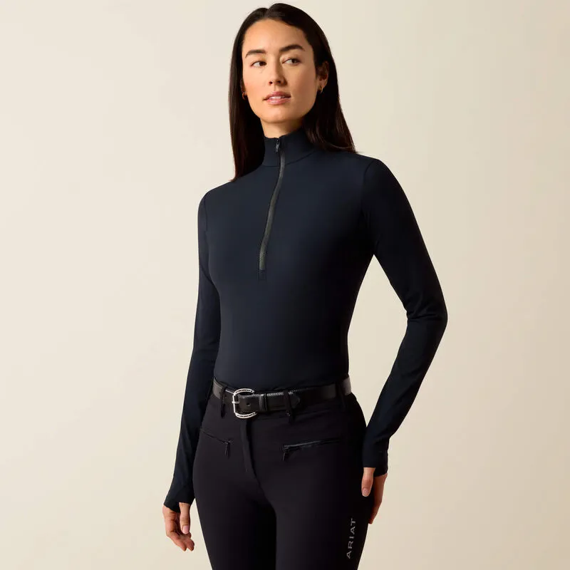 Ariat Ladies Solveil 1/2 Zip Baselayer - Black