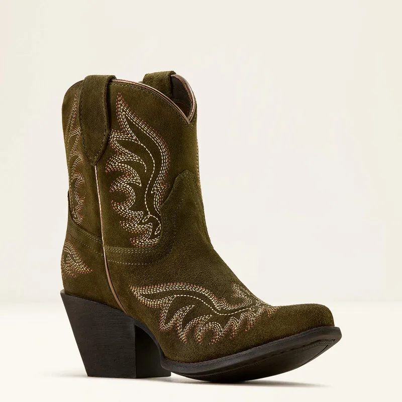 Ariat Chandler Western Boot - Soft Olive Suede-2