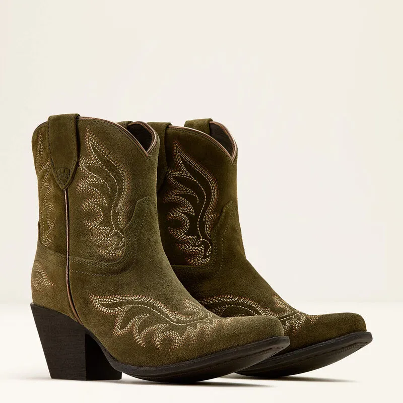 Ariat Chandler Western Boot - Soft Olive Suede-1