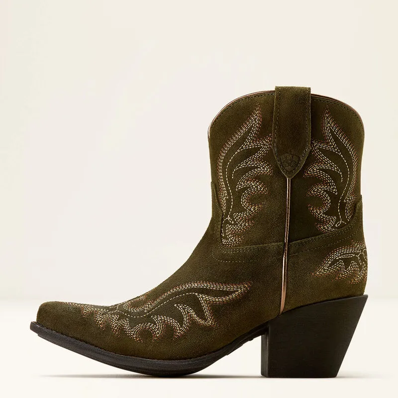 Ariat Chandler Western Boot - Soft Olive Suede-4