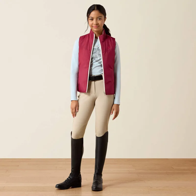 Ariat Youth Bella Reversible Insulated Vest - Vanilla Ice Horsin' Around -3
