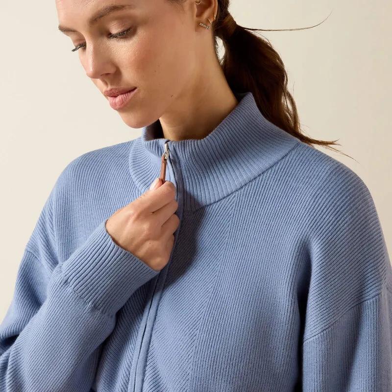 Ariat Ladies Foxleigh 1/2 Zip Sweater - Rainwashed-3