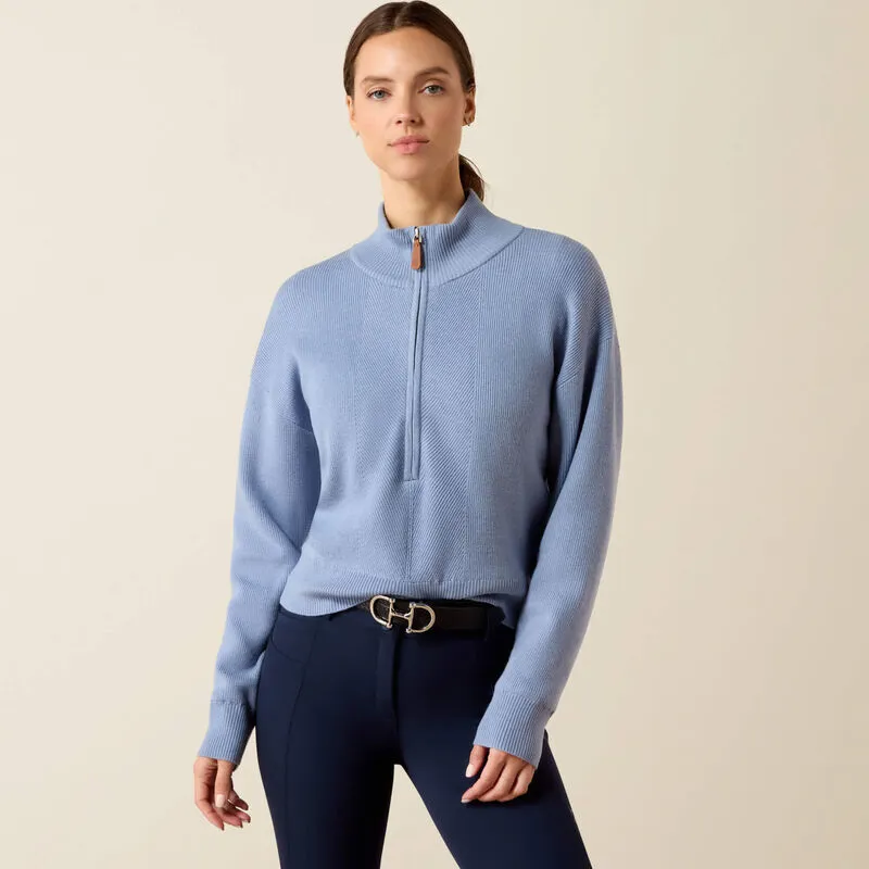 Ariat Ladies Foxleigh 1/2 Zip Sweater - Rainwashed-1