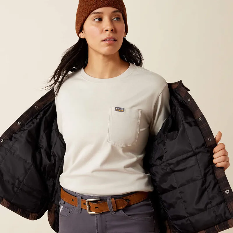 Ariat Ladies Rebar Flannel Insulated Shirt Jacket - Rain Drum-4