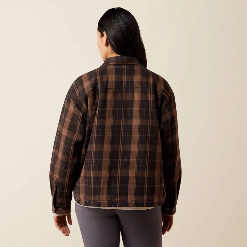 Ariat Ladies Rebar Flannel Insulated Shirt Jacket - Rain Drum-1
