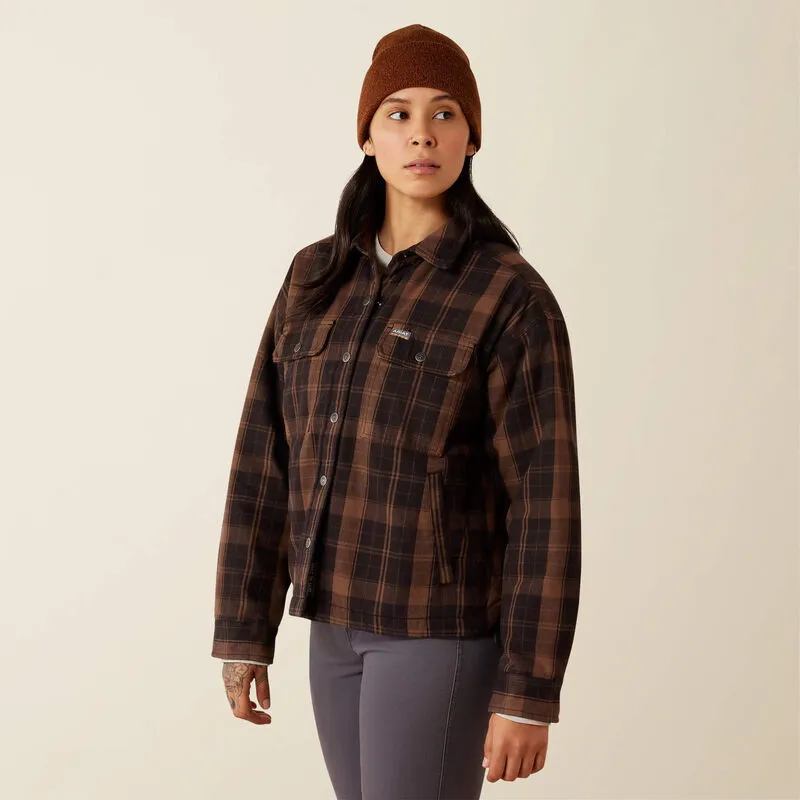 Ariat Ladies Rebar Flannel Insulated Shirt Jacket - Rain Drum