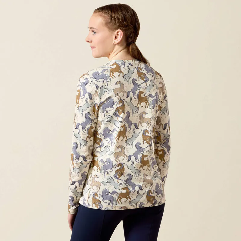 Ariat Youth Horsin' Around T-Shirt - Antique White Print-1