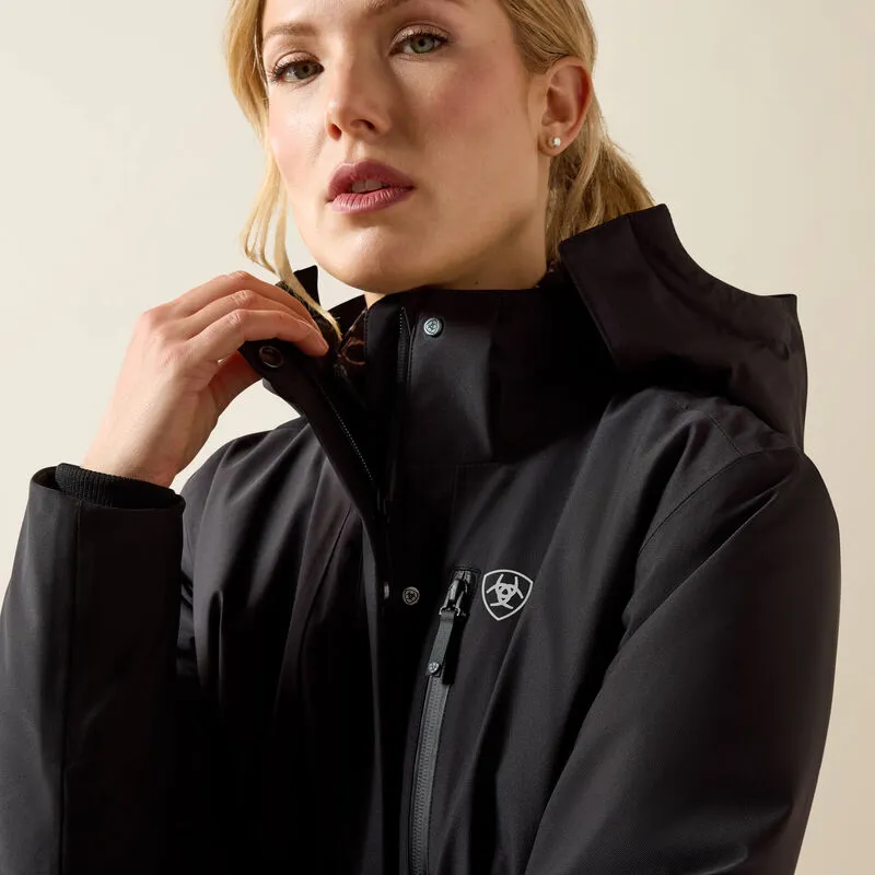 Ariat Ladies Long Rider Waterproof Coat - Black-4