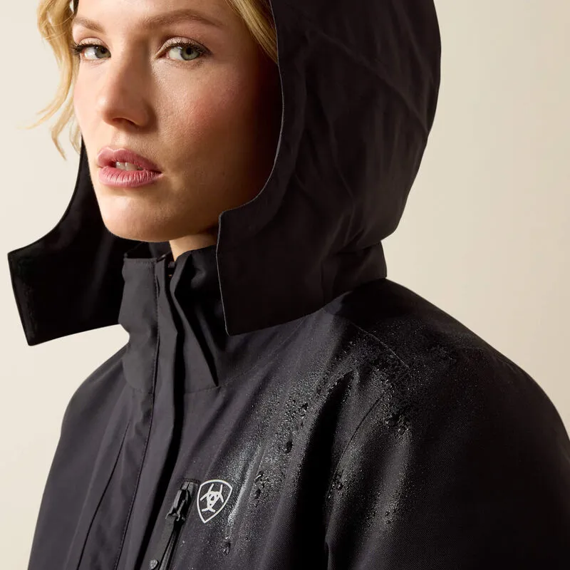 Ariat Ladies Long Rider Waterproof Coat - Black-5
