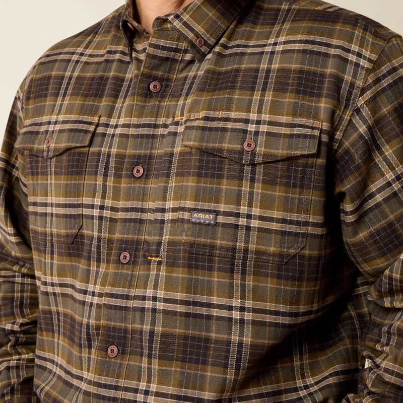 Ariat Men's Rebar Flannel Durastretch Work Shirt - Earth-3