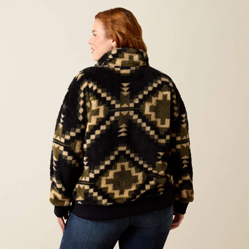 Ariat Ladies Berber Sweatshirt - Gambit Southwest Print-3