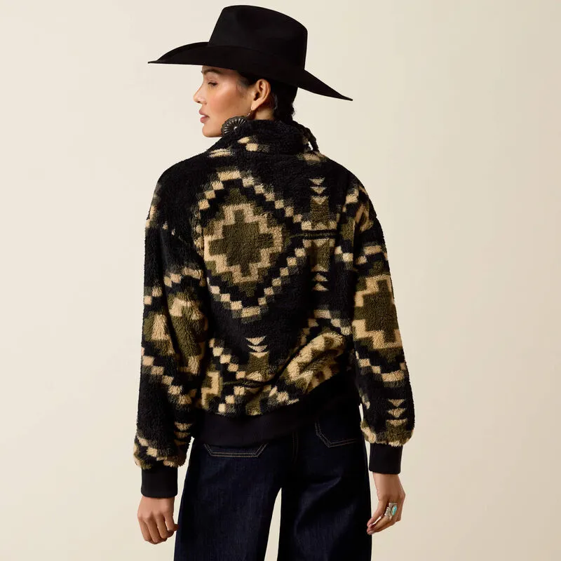 Ariat Ladies Berber Sweatshirt - Gambit Southwest Print-1