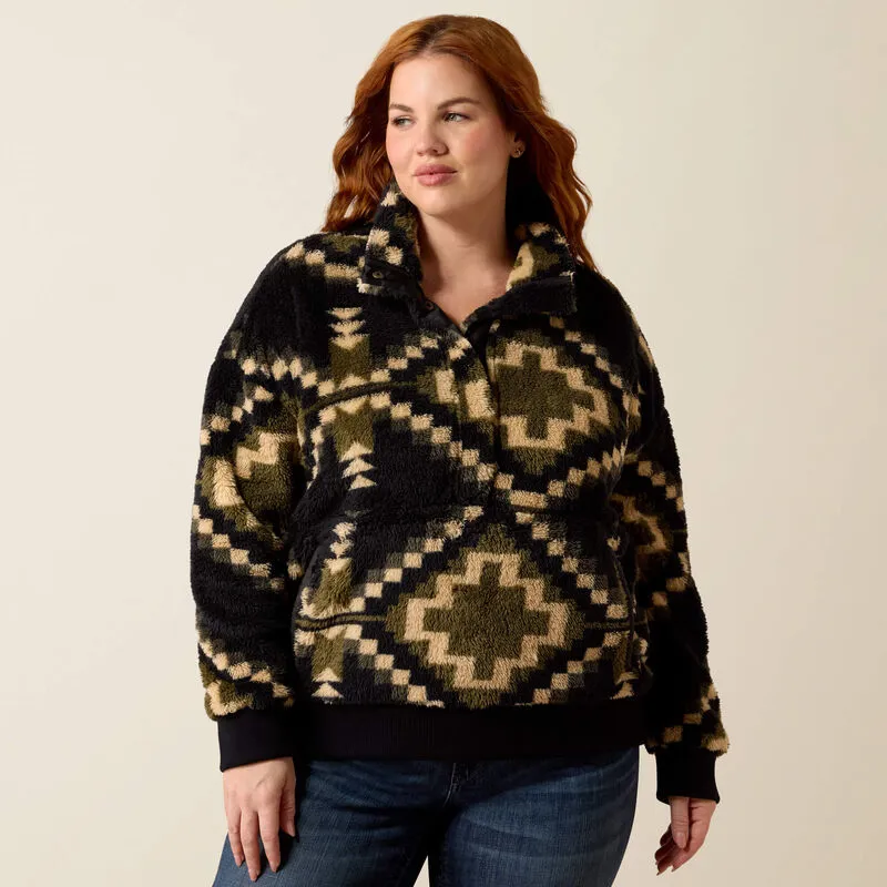 Ariat Ladies Berber Sweatshirt - Gambit Southwest Print-2