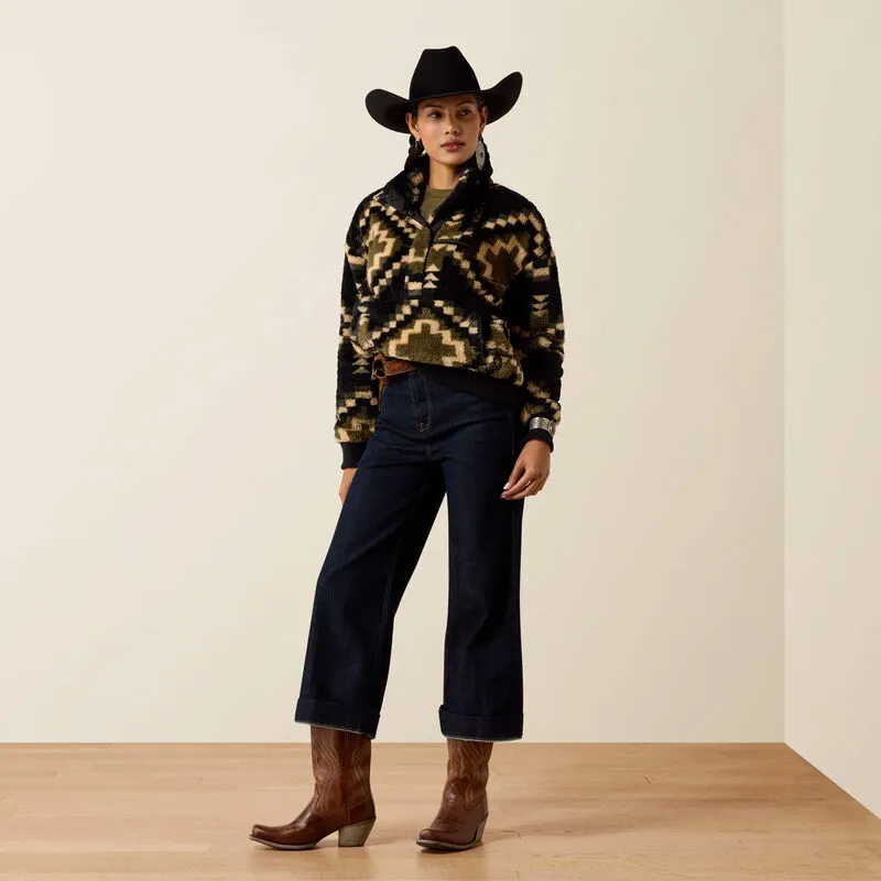 Ariat Ladies Berber Sweatshirt - Gambit Southwest Print-4