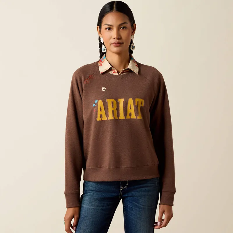 Ariat Ladies Essential Crew Sweatshirt - Chicory Coffee Heather