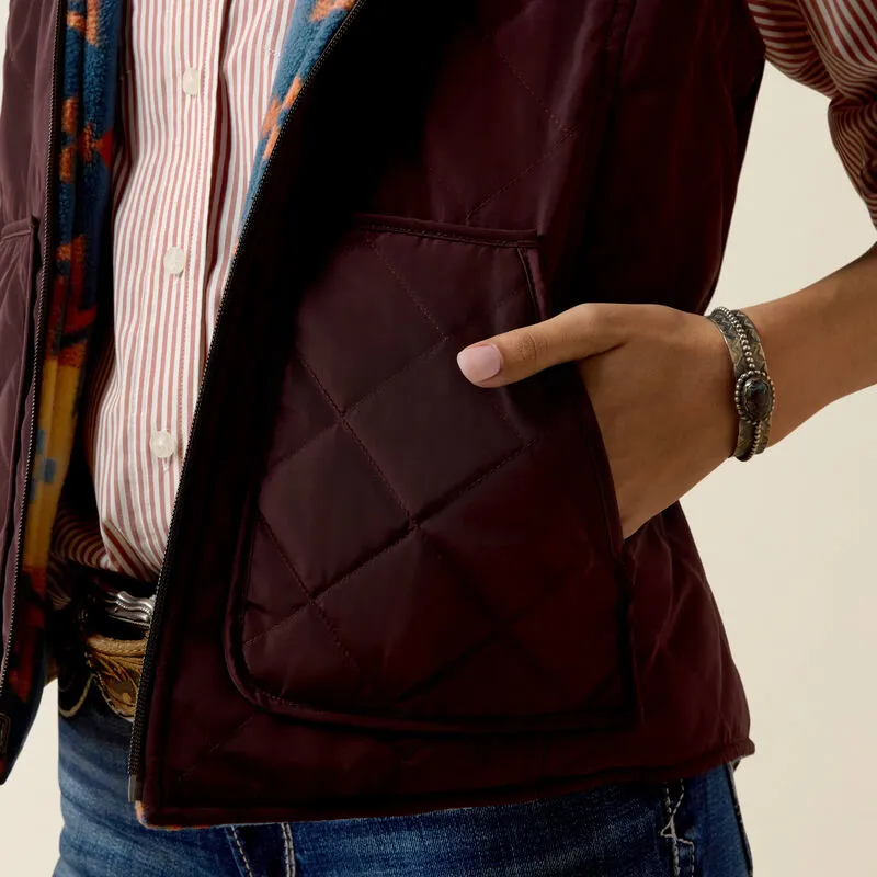 Ariat Ladies Dilon 2.0 Reversible Insulated Vest - Choc Plum/Lakeside SW-6