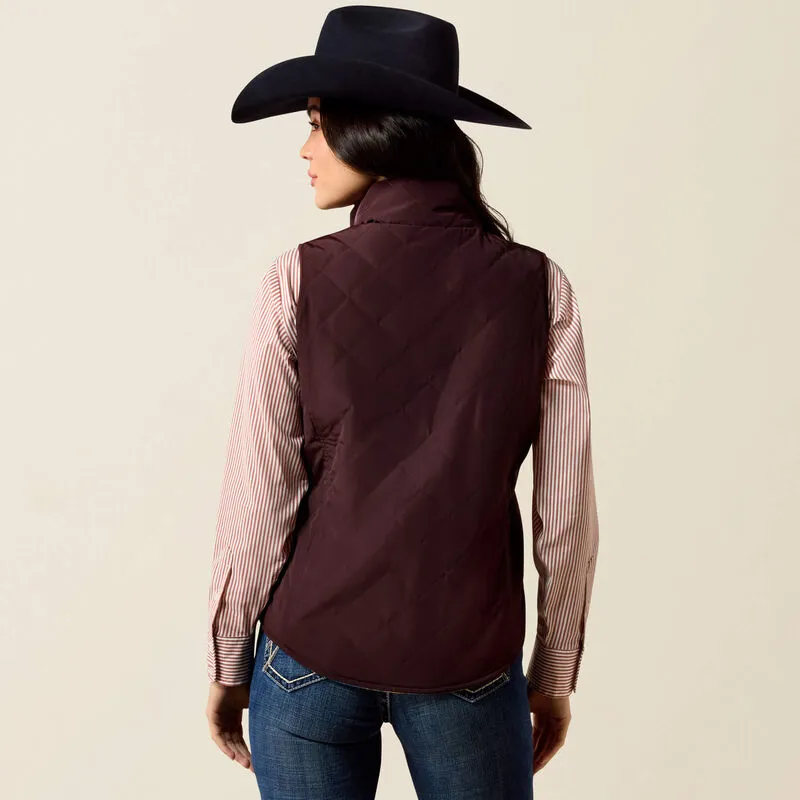Ariat Ladies Dilon 2.0 Reversible Insulated Vest - Choc Plum/Lakeside SW-1