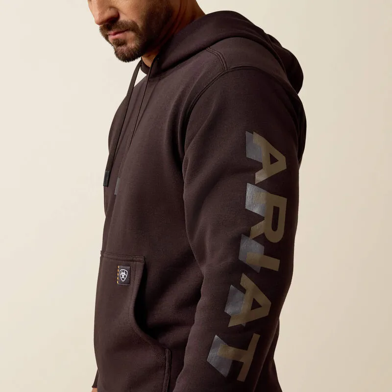Ariat Rebar Lightweight Logo Hoodie - Licorice / Canteen-3