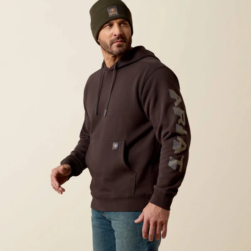 Ariat Rebar Lightweight Logo Hoodie - Licorice / Canteen