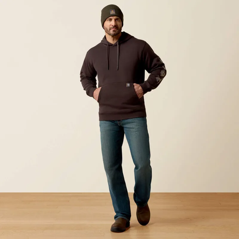 Ariat Rebar Lightweight Logo Hoodie - Licorice / Canteen-2