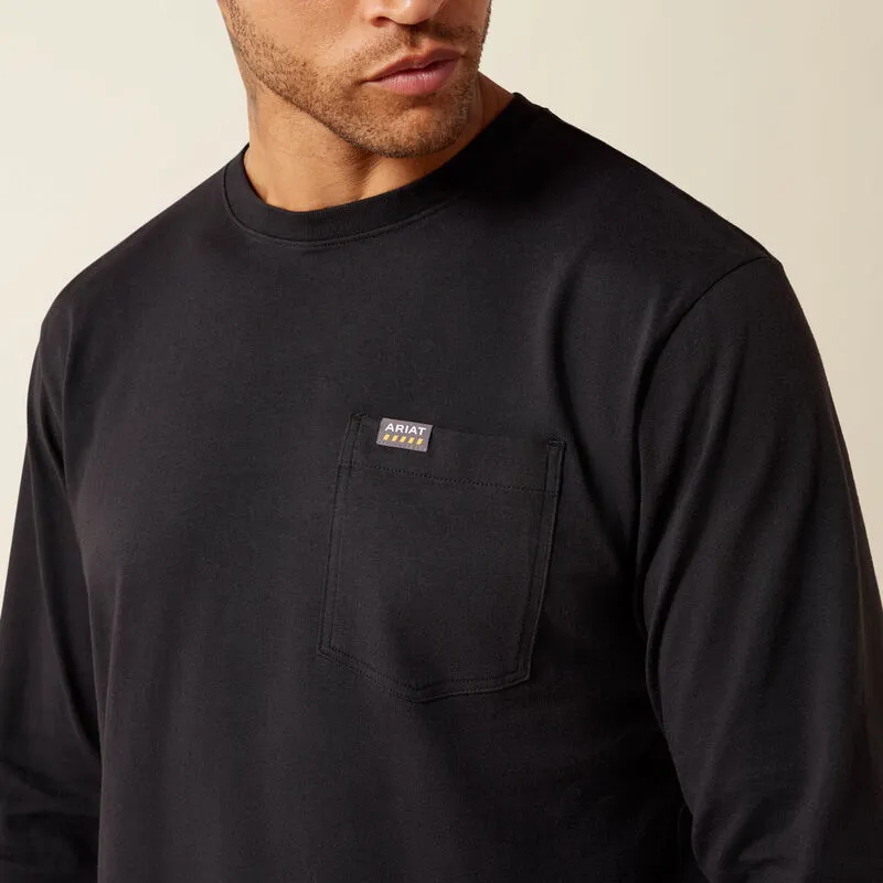 Ariat Rebar Cotton Strong Eagle Skull Long Sleeve T-Shirt - Black-4