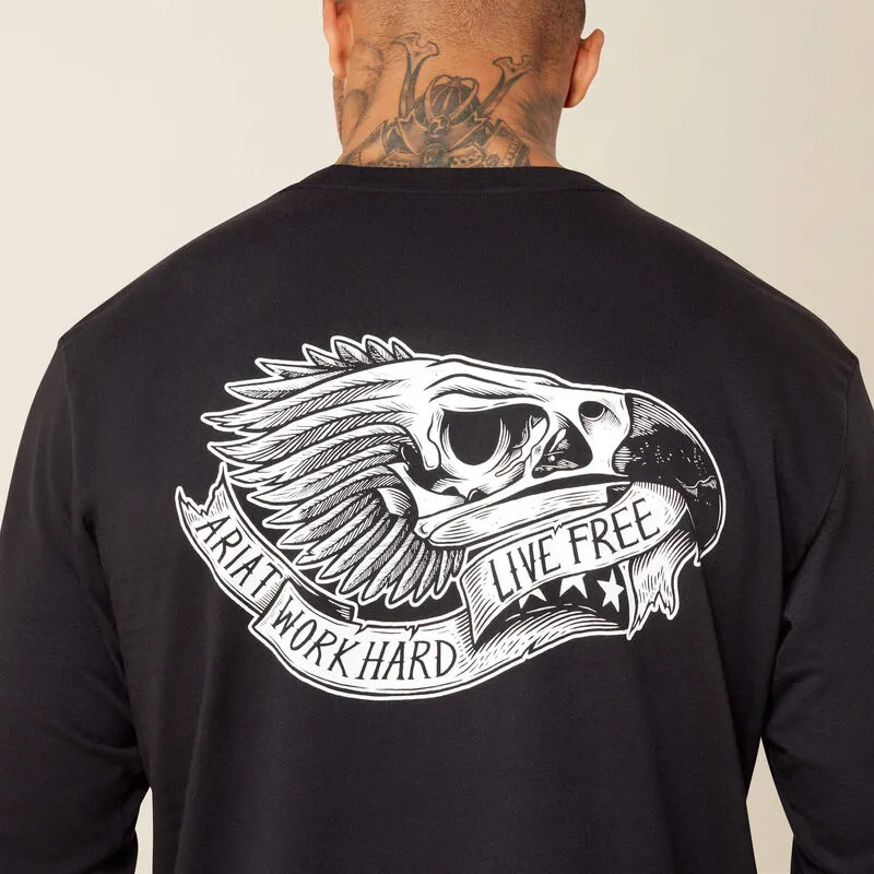 Ariat Rebar Cotton Strong Eagle Skull Long Sleeve T-Shirt - Black-5