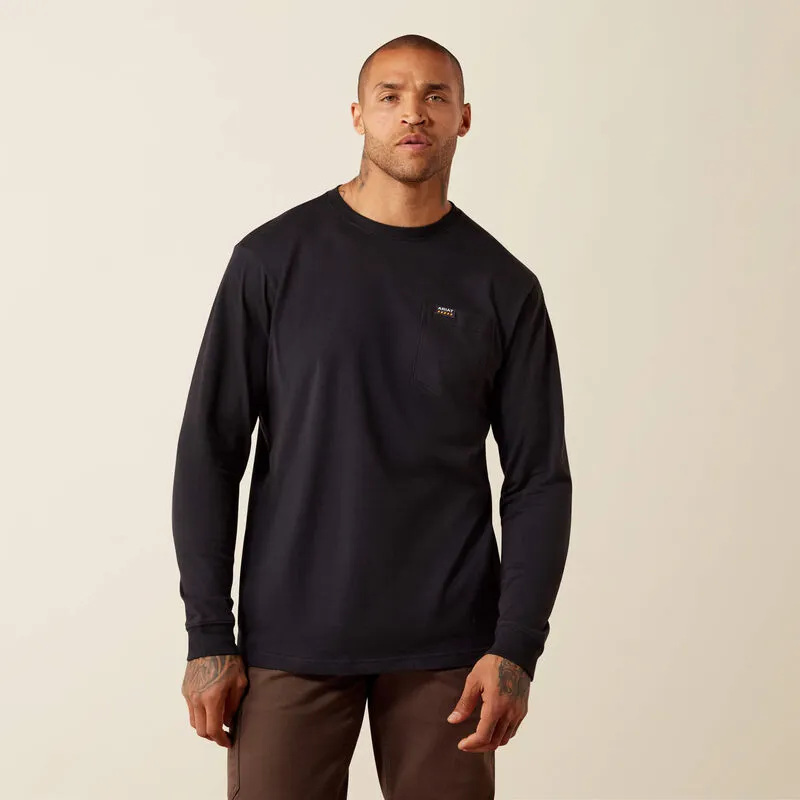 Ariat Rebar Cotton Strong Eagle Skull Long Sleeve T-Shirt - Black