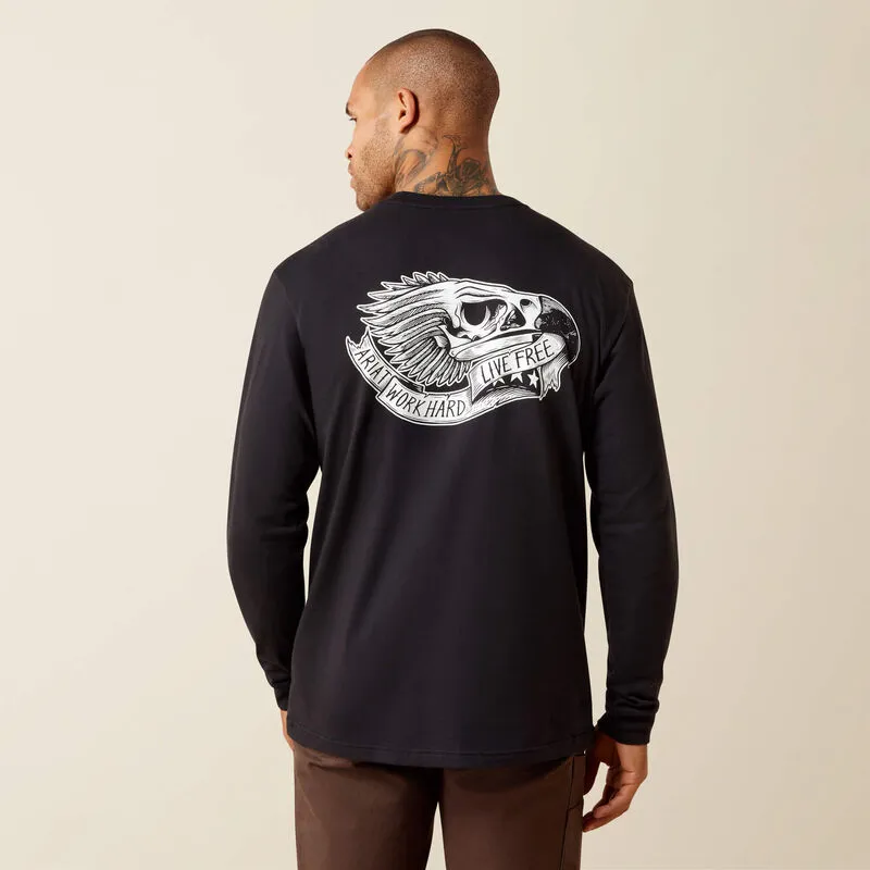 Ariat Rebar Cotton Strong Eagle Skull Long Sleeve T-Shirt - Black-1