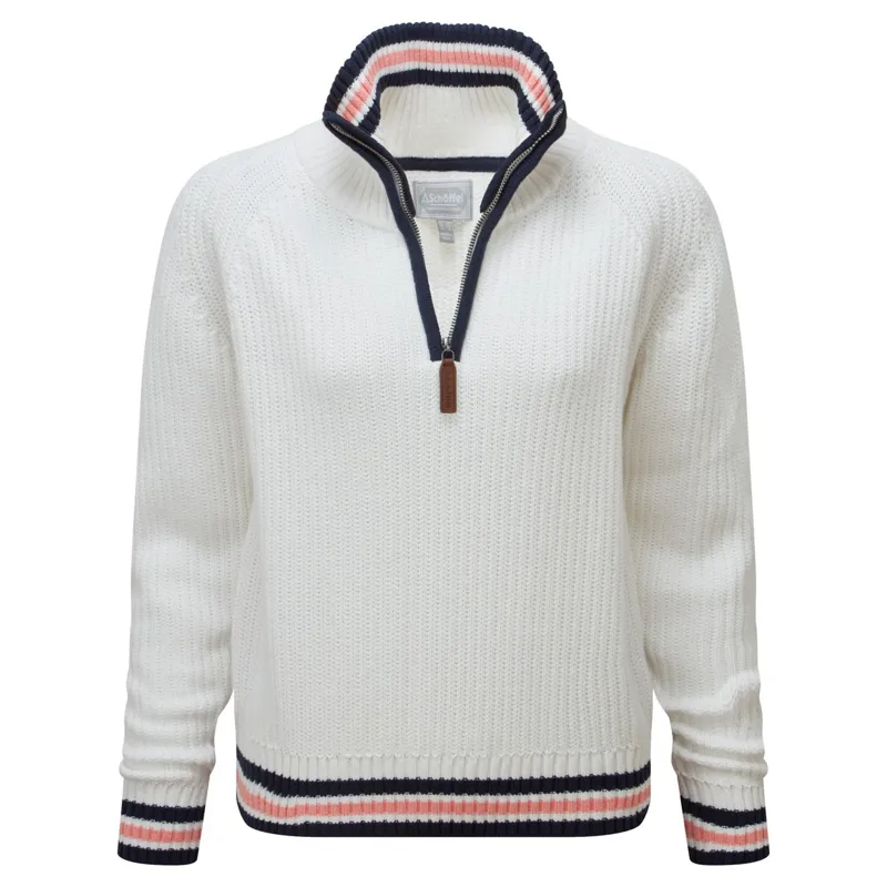 Schoffel Havelet Bay 1/4 Zip Jumper - Soft White-1