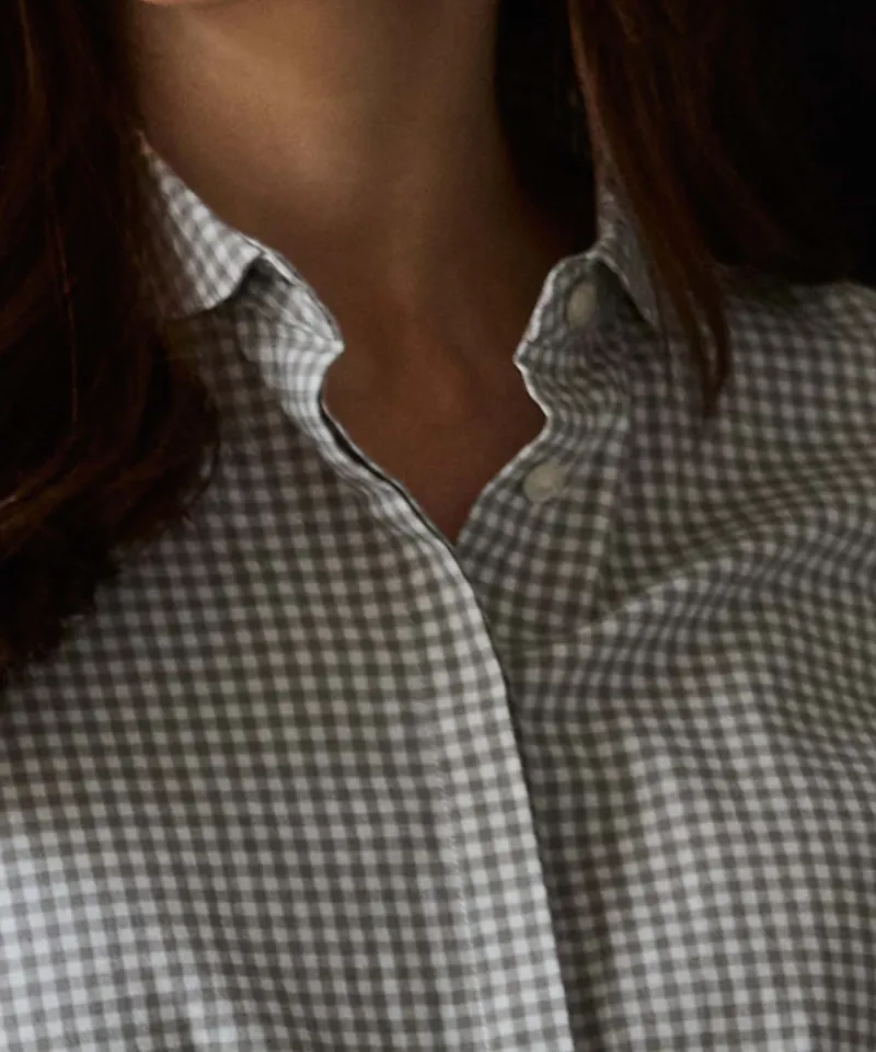 Schoffel Ladies Flora Gingham Shirt - Sage Green-3