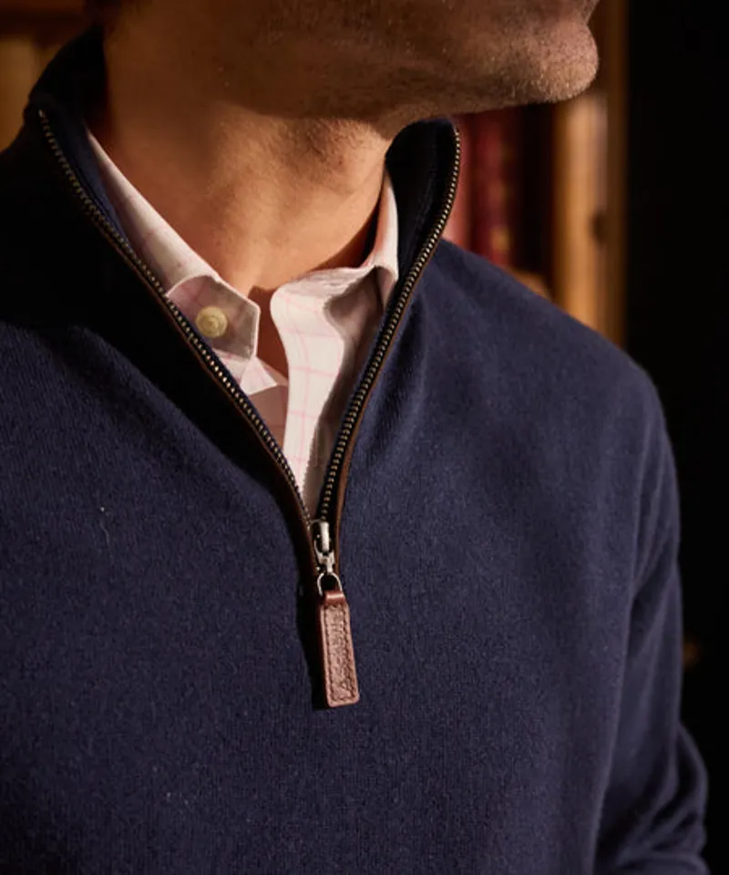 Schoffel Jura 1/4 Zip Jumper - Navy-2