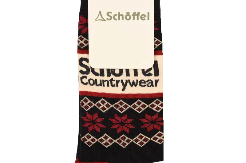 Schoffel Cotton Socks - Navy Fairisle