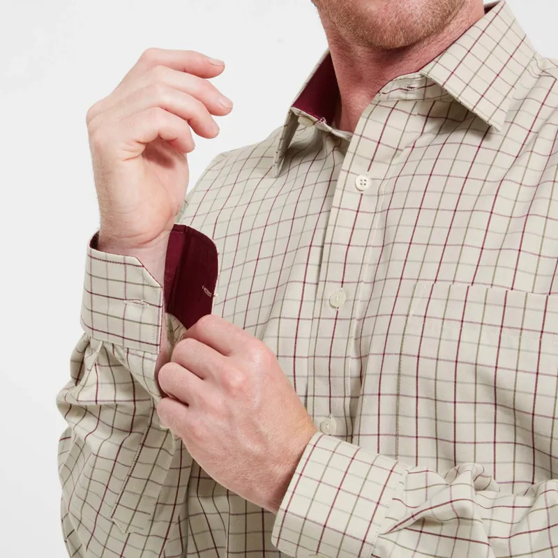 Schoffel Burnham Tattersall Shirt - Damson Tattersall-3