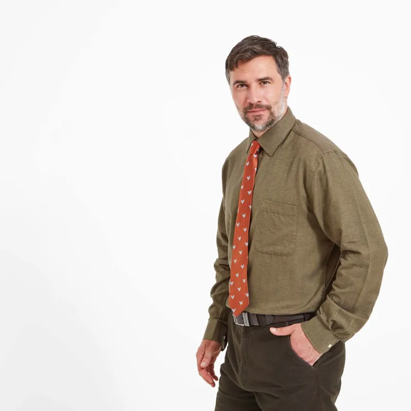 Schoffel Burnham Tattersall Shirt - Loden Green Herringbone-2