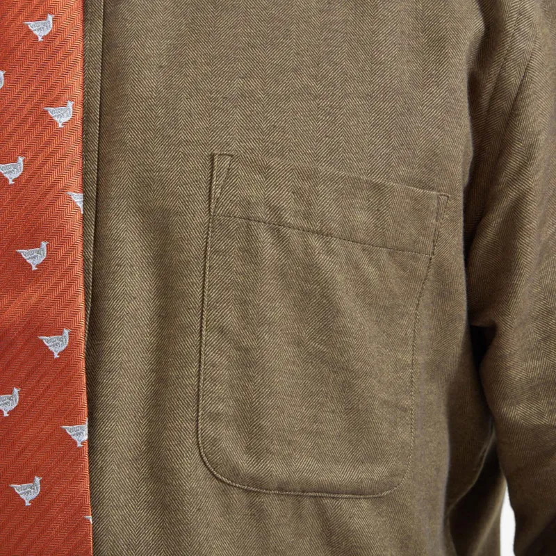 Schoffel Burnham Tattersall Shirt - Loden Green Herringbone-4