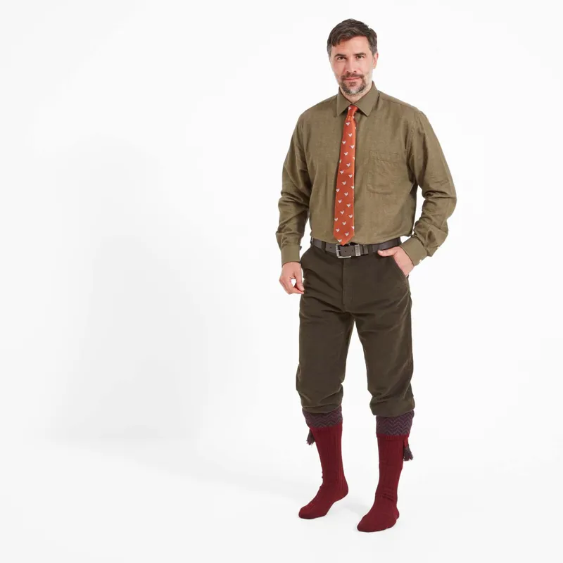 Schoffel Burnham Tattersall Shirt - Loden Green Herringbone