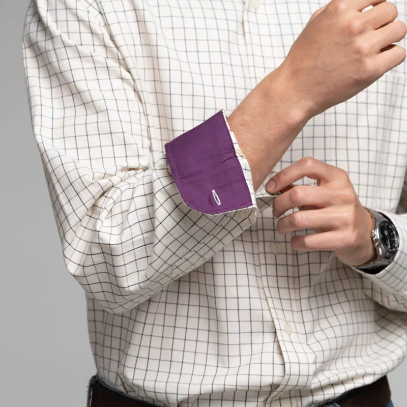 Schoffel Burnham Tattersall Classic Shirt - Aubergine Check-2