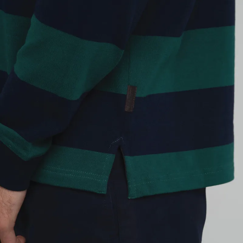Schoffel Mawes Rugby Shirt - Navy Green Stripe-3