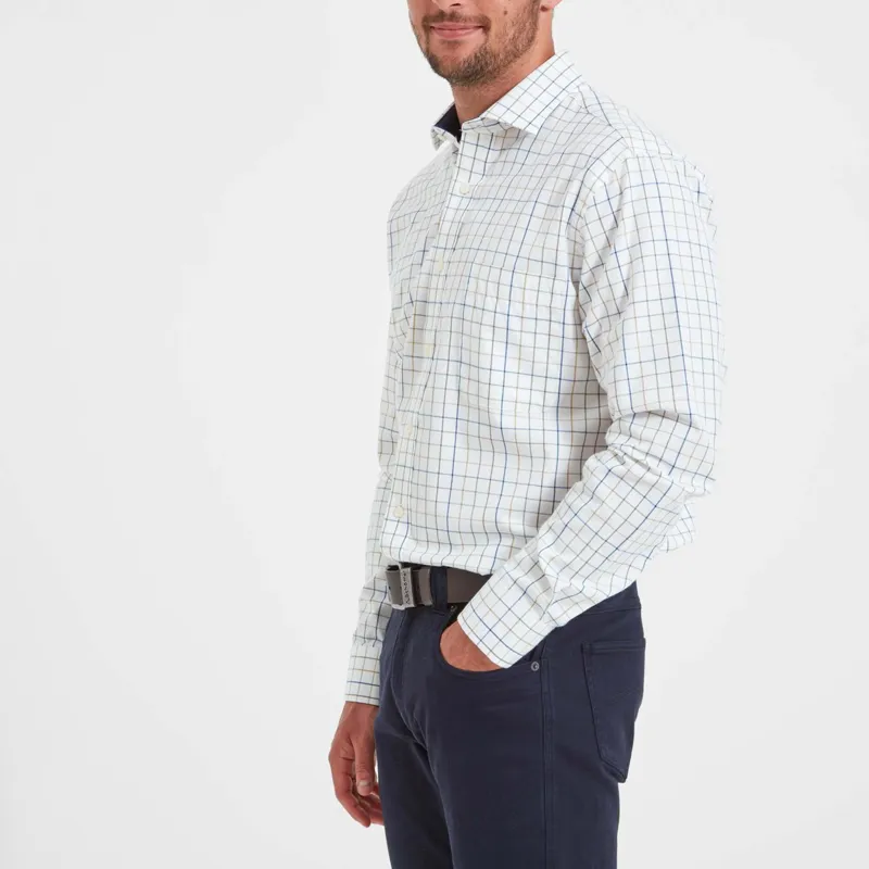 Schoffel Wells Tailored Shirt - Green Navy Brown Check-2