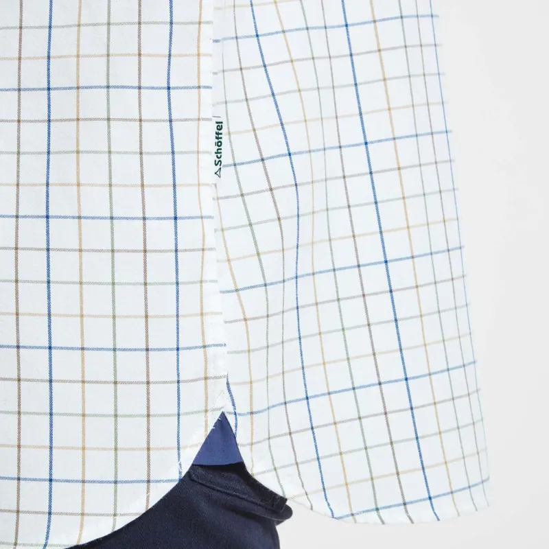 Schoffel Wells Tailored Shirt - Green Navy Brown Check-5