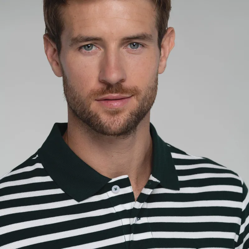 Schoffel St Ives Polo Shirt - Green Stripe-3