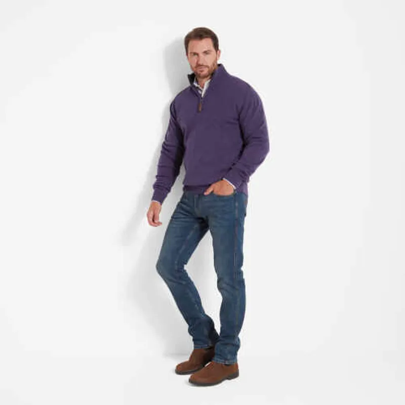 Schoffel Lambswool 1/4 Zip Jumper - Bramble-2